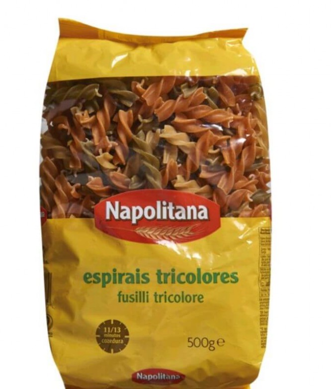 Napolitana Espirais Fusilli Tricolor 500gr