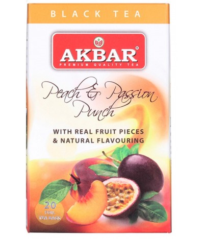 Akbar Chá Preto Pêssego & Maracujá 20un