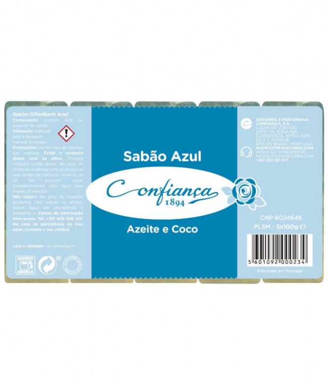 Confiança Jabón Azul Aceite Coco 5un T