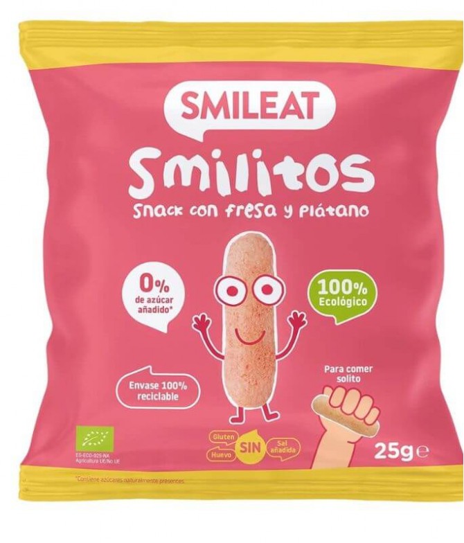 Smileat Smilitos Snack Morango Banana BIO 25gr