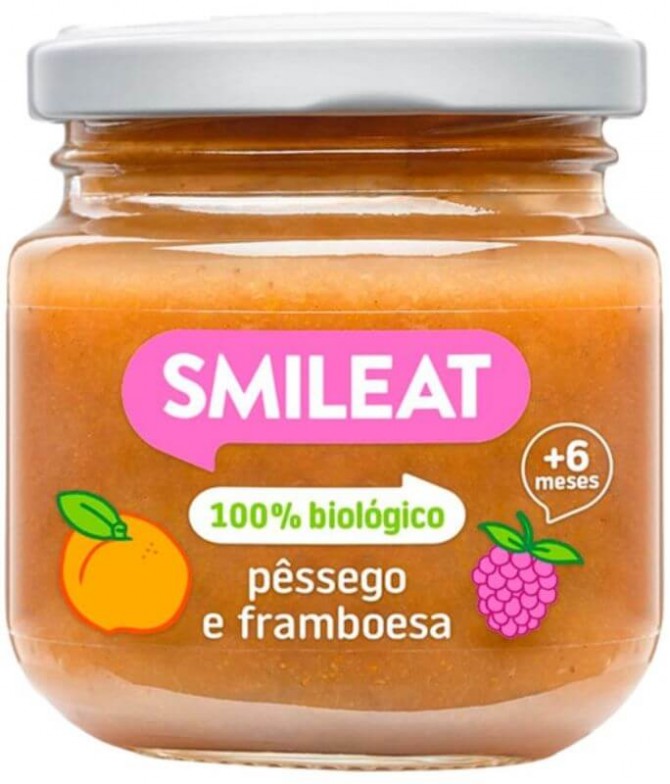 Smileat Puré Pêssego Framboesa BIO 130gr