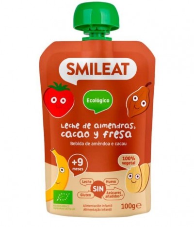 Smileat Leche Almendra Cacao Fresa BIO 100gr T