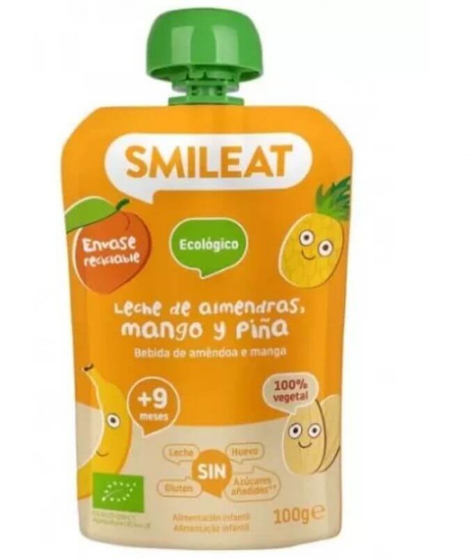 Smileat Leche Almendra Mango Piña BIO 100gr T