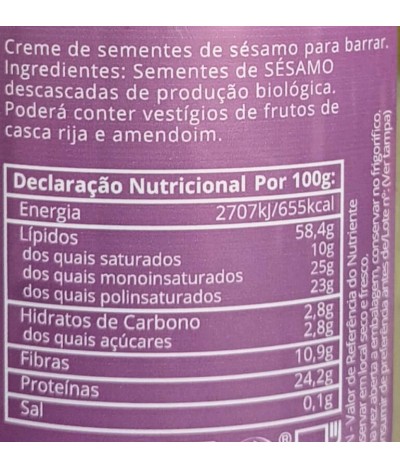 Próvida Pasta Barrar Sésamo Suave BIO 230gr