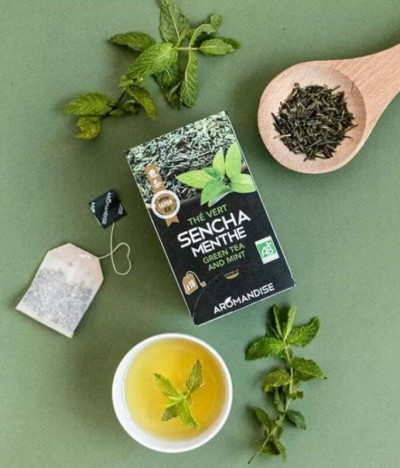 Aromandise Té Japonés Sencha Menta BIO 18un