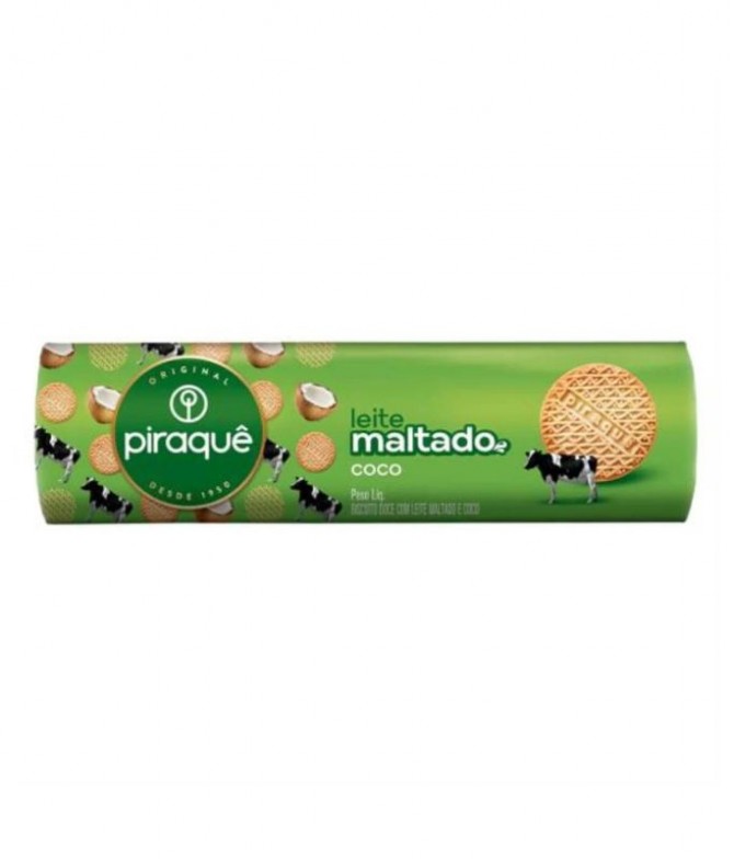 Piraquê Biscoito Leite Maltado Coco 132gr