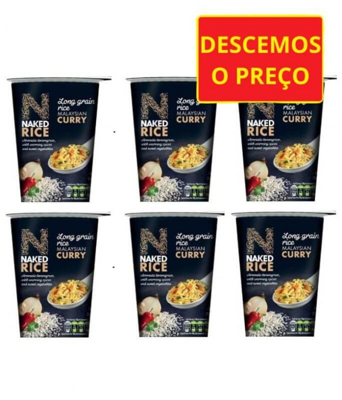 PACK 6 Naked Rice Arroz Malásia Caril 78gr