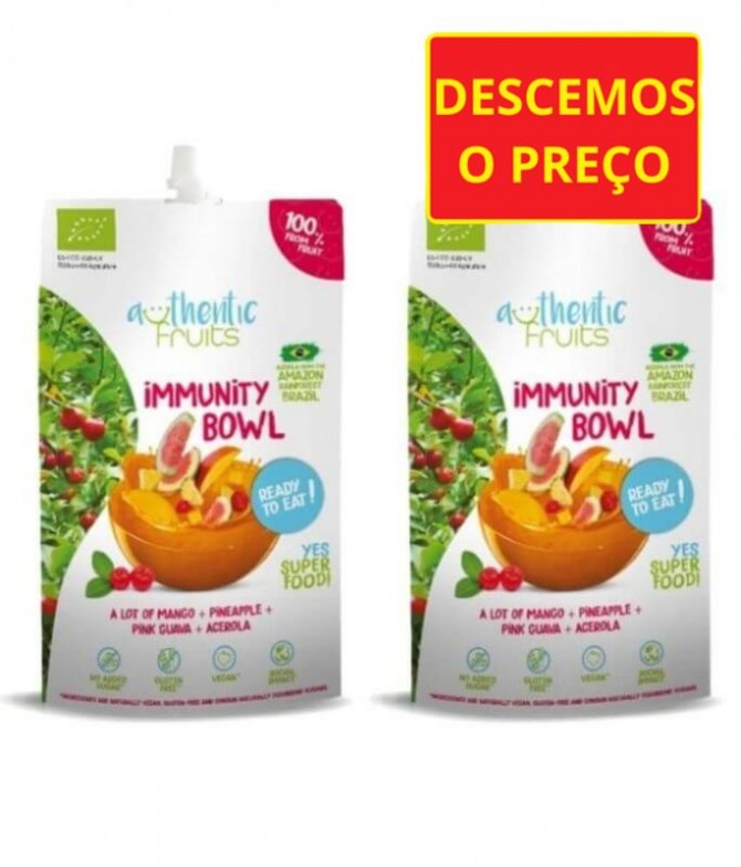 PACK 2 Authentic Fruits Polpa Manga Abacaxi Goiaba Acerola BIO 190gr