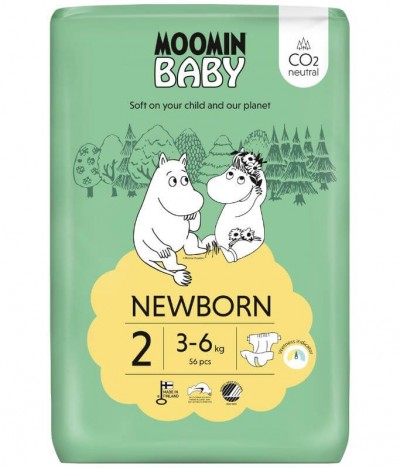 Moomin Baby Fralda 3-6Kg T2 56un