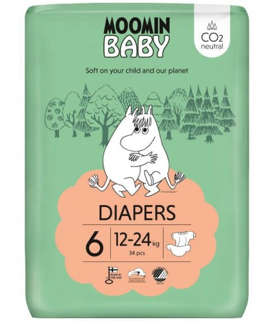 Moomin Baby Pañal 12-24Kg T6 34un