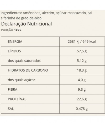 Vera Almond Amêndoa Alecrim Sal 140gr