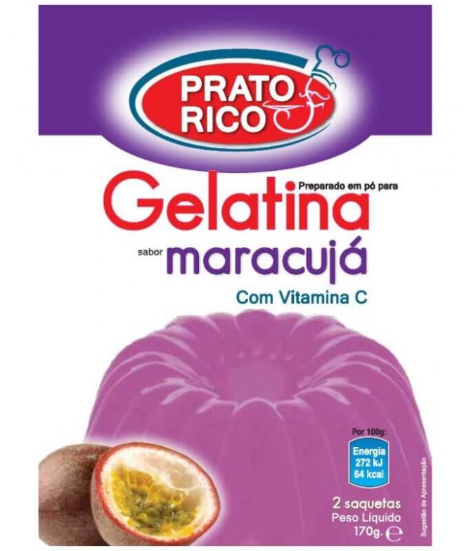 Prato Rico Gelatina Maracujá 2x85gr