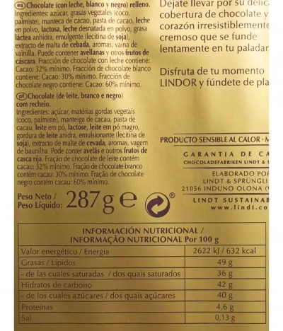 Lindt Lindor Bombom Chocolate Sortido Caixa Oferta 287gr