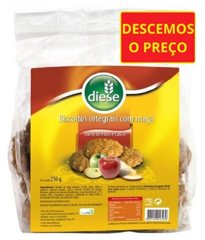 Diese Biscoito Integral Maçã 250gr