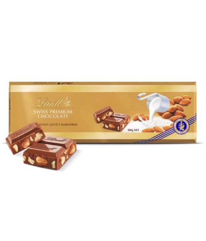 Lindt Swiss Premium Chocolate Leche Almendra 300gr