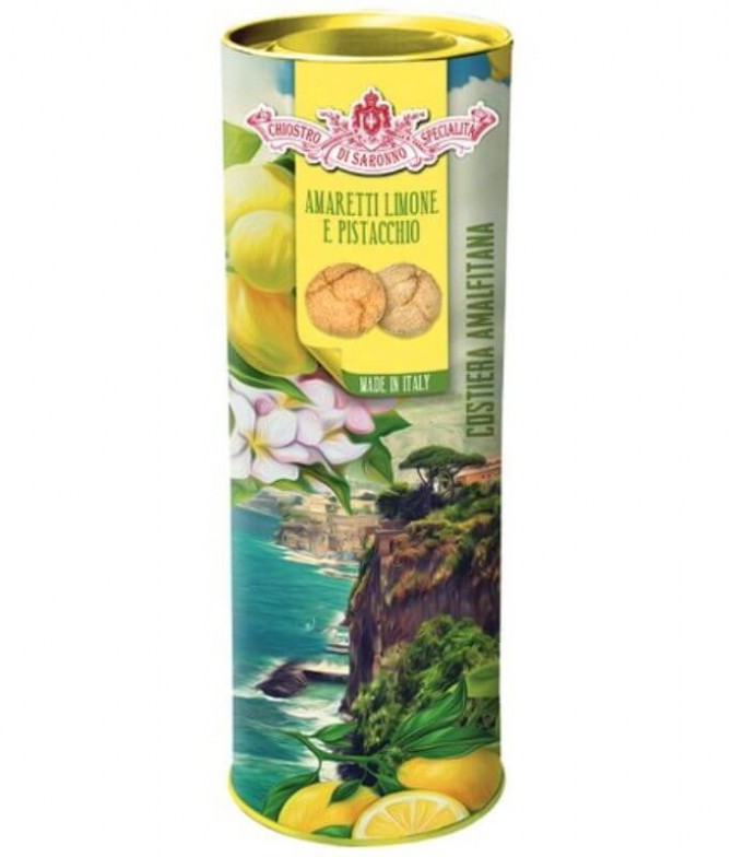 Chiostro Di Saronno Biscoito Amaretti Soft Limão Pistachio Lata 100gr