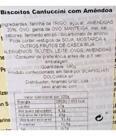 Scapigliati Biscoito Cantuccini Amêndoa 380gr