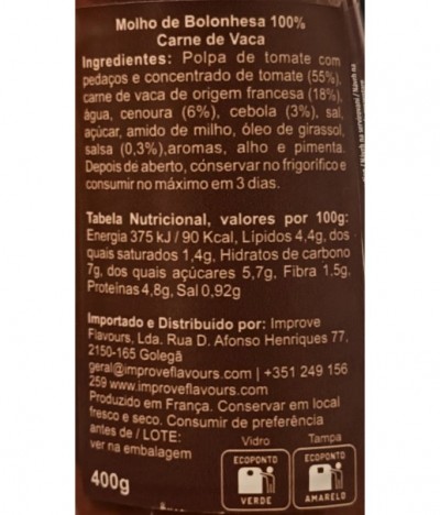 Panzani Molho Bolonhesa 100% Carne Vaca 400gr