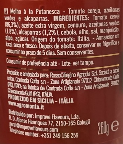 Agromonte Molho Puttanesca 260gr