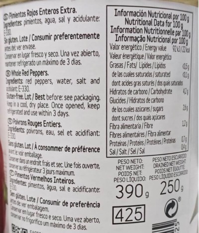 La Fragua Pimento Vermelho Inteiro 390gr