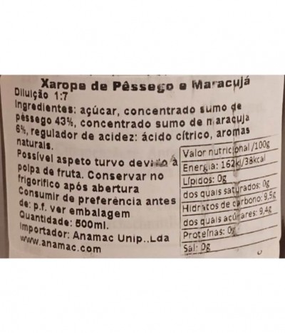 D'arbo Xarope Pêssego Maracujá 500ml
