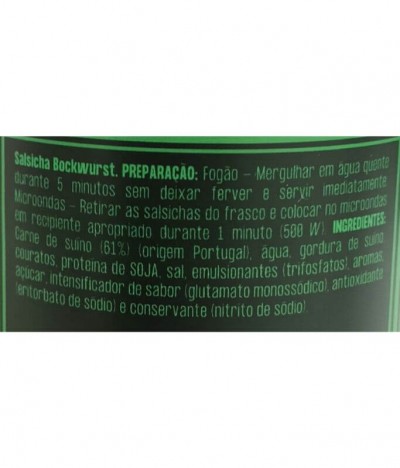 Izidoro Edição 100 Anos Salsicha Bockwurst 5un