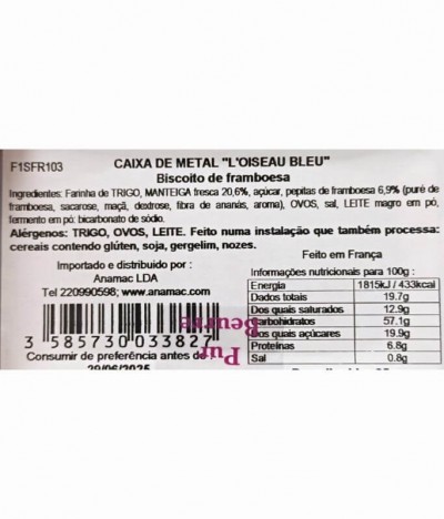 La Sablésienne Biscoito Framboesa Lata 35gr