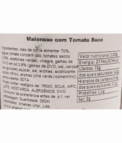 La délicieuse Mayonesa Tomate Seco 250ml
