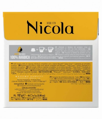 Nicola Café 100% Arábica Comp Dolce Gusto 16un