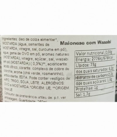 La délicieuse Mayonesa Wasabi 250ml