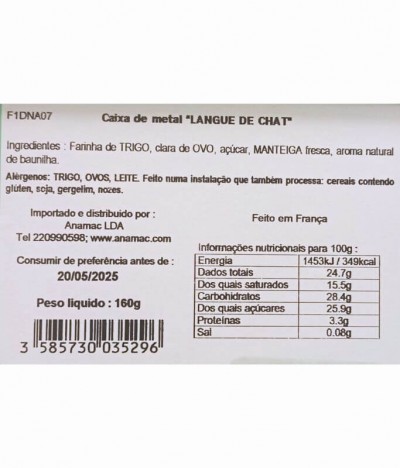 La Sablésienne Língua Gato Lata 160gr