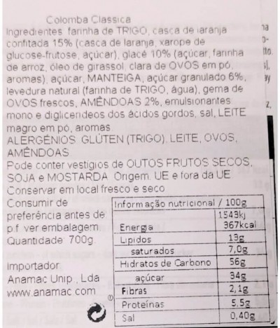 Chiostro Di Saronno Bolo Colomba Lata 700gr
