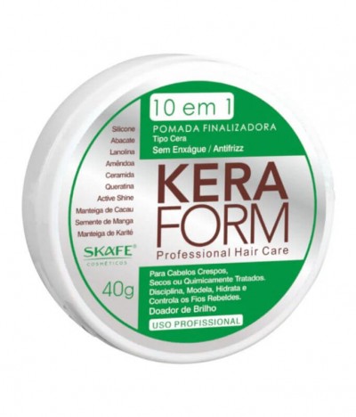 Skafe Keraform Pomada Finalizadora 10 em 1 Tipo Cera 40gr