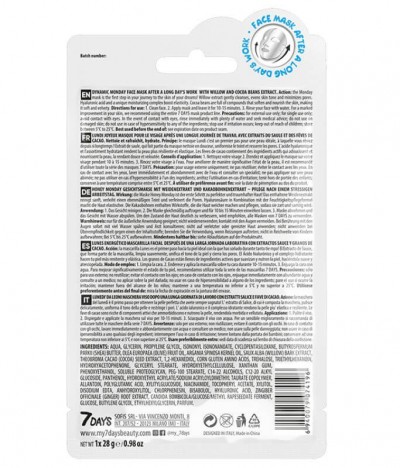 7Days Máscara Facial Dinâmica Segunda-Feira 28gr
