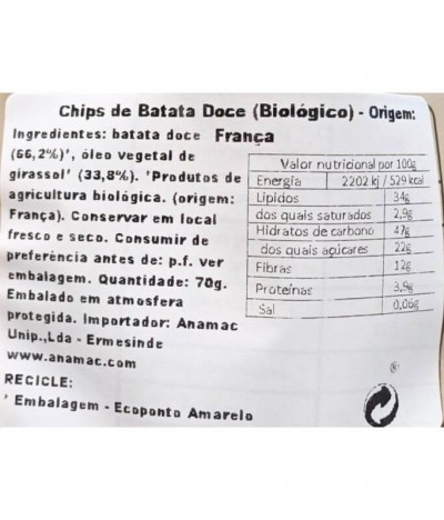 Croustisud Chips Boniato BIO 70gr