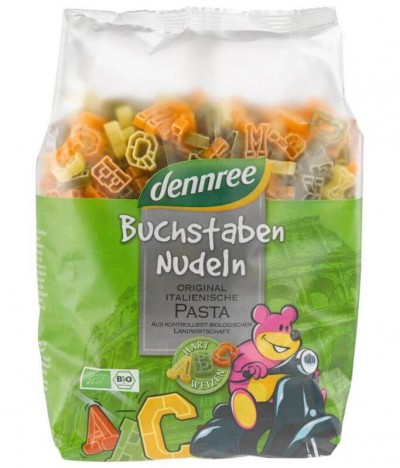 Dennree Pasta Letras Tricolor BIO 500gr
