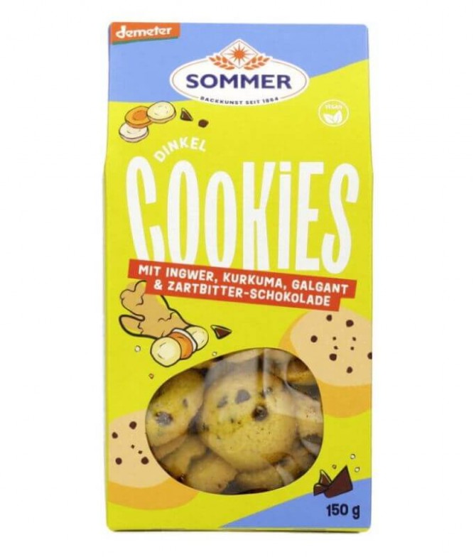 Sommer Bolacha Espelta Gengibre Chocolate Preto BIO 150gr