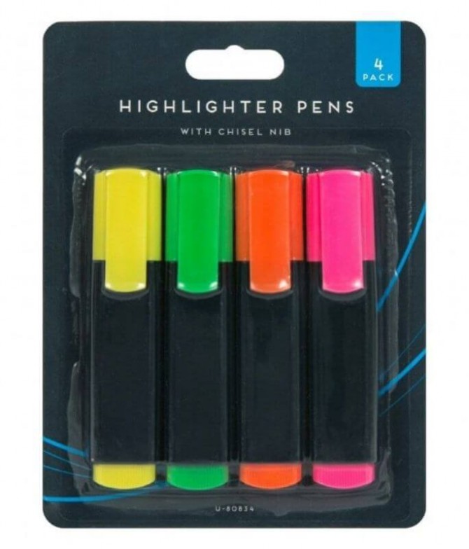 Neon Highlighter Marcadores Fluorescentes 4un
