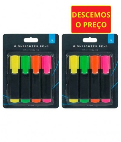 PACK 2 Neon Highlighter Marcadores Fluorescentes 4un