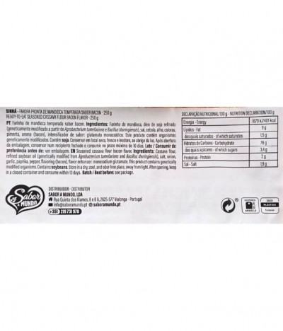 Sinhá Farofa Mandioca Bacon 250gr