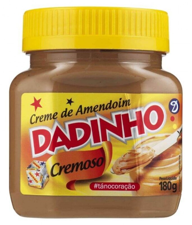 Dadinho Creme Barrar Amendoim Cremoso 180gr