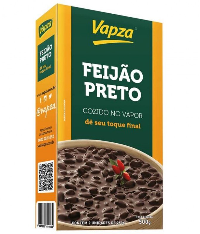 Vapza Frijol Negro Cocido al Vapor 500gr