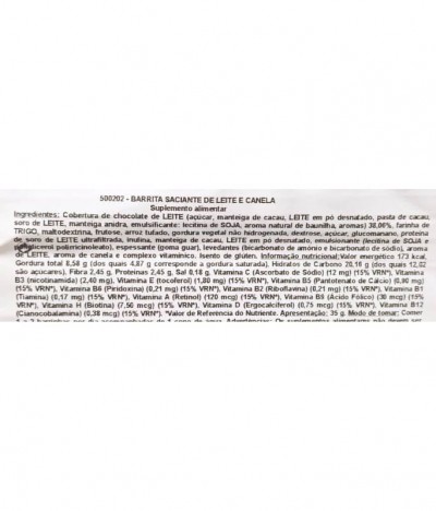 Bodylínea Barrita Saciante Leite Canela 35gr