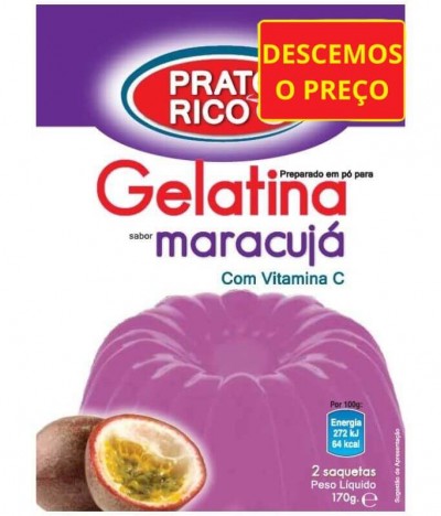 Prato Rico Gelatina Maracujá 2x85gr