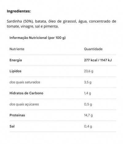 Alva Paté Sardinha 75gr