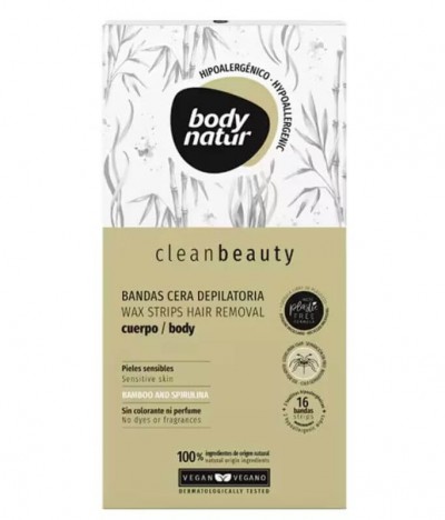 Body Natur Bandas Cera Corpo Pele Sensível 16un