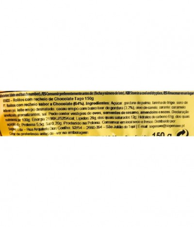 Tago Rolito Relleno Chocolate 150gr