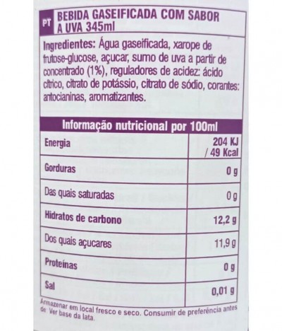 Chupa Chups Bebida Gaseificada Uva 345ml