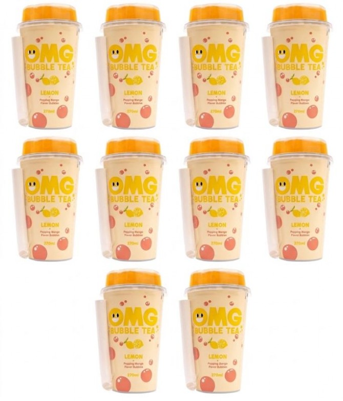 PACK 10 OMG Bubble Tea Limão Manga 270ml
