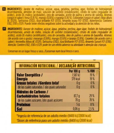 Gummi Sushi Sabor Fruta 12x15gr